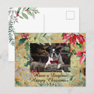 Carte postale de voeux de Noël de chien mignon Flo