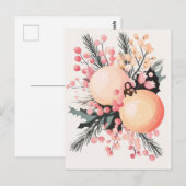 Carte postale de voeux de Noël festive et élégante (Devant / Derrière)