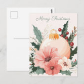 Carte postale de voeux de Noël festive et élégante (Devant / Derrière)