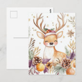 Carte postale de voeux de Noël festive et élégante (Devant / Derrière)