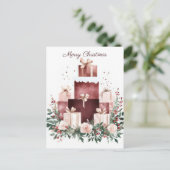 Carte postale de voeux de Noël festive et élégante (Debout devant)