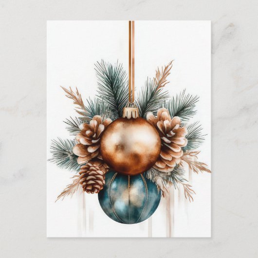 Carte postale de voeux de Noël festive et élégante (Devant)