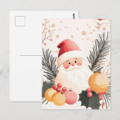 Carte postale de voeux de Noël festive et élégante (Devant / Derrière)