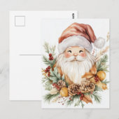 Carte postale de voeux de Noël festive et élégante (Devant / Derrière)