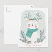 Carte postale de voeux de Noël festive et élégante (Devant / Derrière)