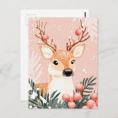 Carte postale de voeux de Noël festive et élégante (Devant / Derrière)