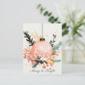 Carte postale de voeux de Noël festive et mignonne (Debout devant)