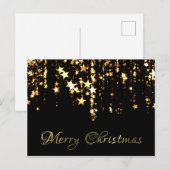 Carte postale de voeux de Noël Gold Stars (Devant / Derrière)