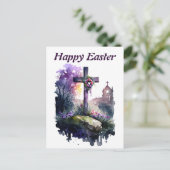 Carte postale de voeux de Pâques aquarelle (Debout devant)