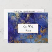 Carte postale de vœux de rétablissement marbrée bl (Devant / Derrière)