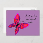 Carte postale de vœux de rétablissement Papillon (Devant / Derrière)