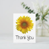 Carte postale de voeux de tournesol Merci personna (Debout devant)