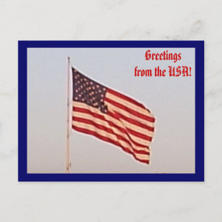 Carte postale de voeux du drapeau américain
