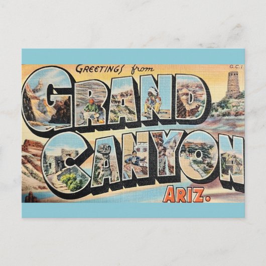 Carte postale de voeux du Grand Canyon vintage (Devant)