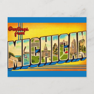 Carte postale de voeux du Michigan