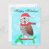 Carte postale de voeux Festil Owl (Devant / Derrière)