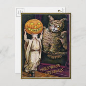 Carte postale de voeux Halloween vintage (Devant / Derrière)