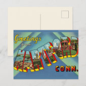 Carte postale de voeux Hartford Connecticut (Devant / Derrière)