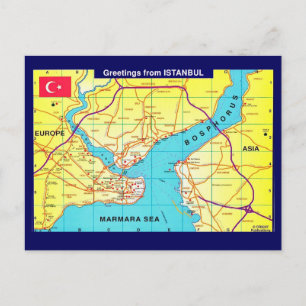 Carte postale de voeux Istanbul Retro