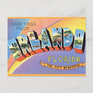 Carte postale de voeux rétro d'Orlando