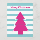 Carte postale de voeux rose vif pour l'arbre de No (Devant)