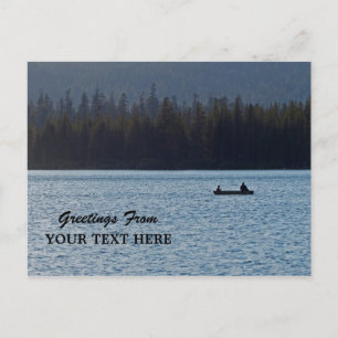 Carte postale de voeux Silhouette pour pêcheurs