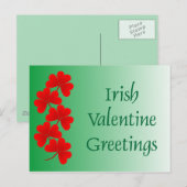 Carte postale de voeux Valentine irlandaise (Devant / Derrière)