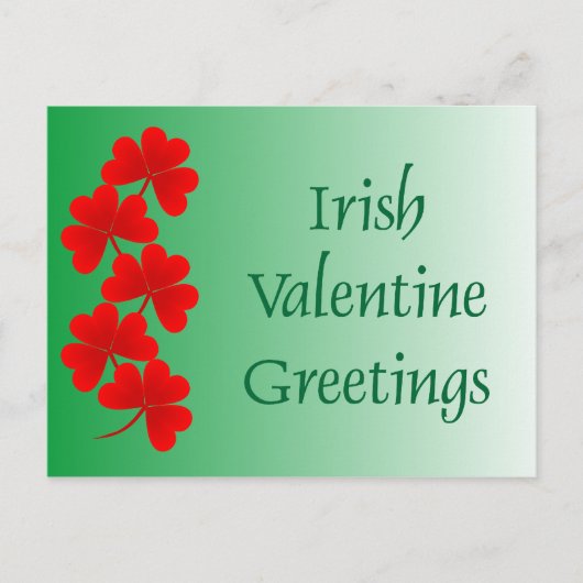 Carte postale de voeux Valentine irlandaise (Devant)