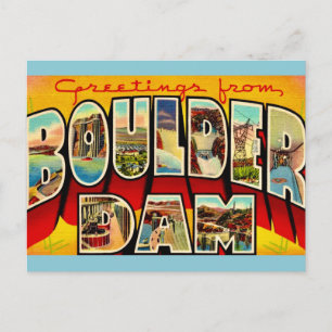Carte postale de vœux vintage Boulder Dam