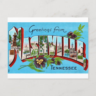 Carte postale de vœux vintage de Nashville