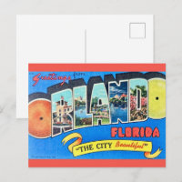 Carte postale de vœux vintage d'Orlando