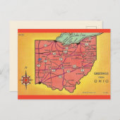 Carte postale de voeux vintage Ohio (Devant / Derrière)