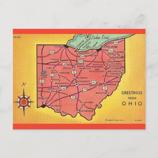 Carte postale de voeux vintage Ohio (Devant)