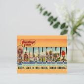 Carte postale de vœux vintage Oklahoma (Debout devant)