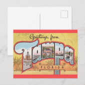 Carte postale de vœux vintage Tampa Floride (Devant / Derrière)
