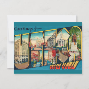 Carte postale de voeux vintage Utica New York
