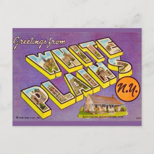 Carte postale de vœux vintage White Plains NY