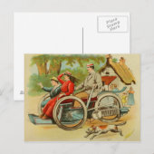 Carte postale de voiture antique vintage de chasse (Devant / Derrière)