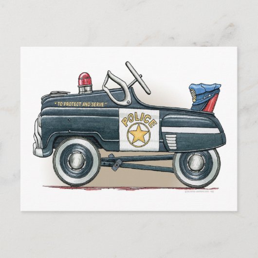 Carte postale de voiture de pédale de police (Devant)