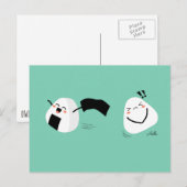 Carte postale de vol Kawaii Onigiri (Devant / Derrière)