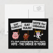 Carte postale de vote Obama (Devant / Derrière)