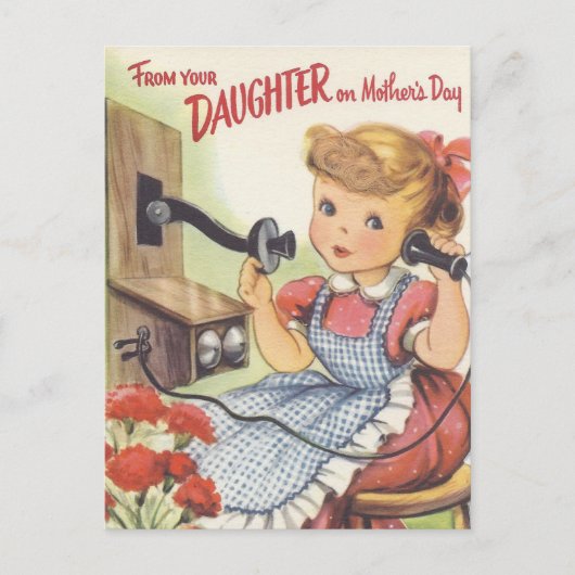 Carte Postale De votre fille la Fête des mères (Devant)