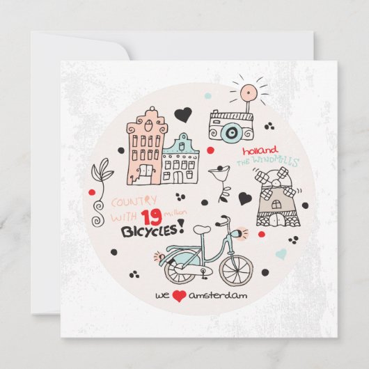 Carte postale de voyage à Amsterdam Hollande (Devant)