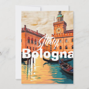 Carte postale de voyage à Bologne Italie, Art de v