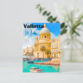Carte postale de voyage à La Valette, Malte, La Va (Debout devant)