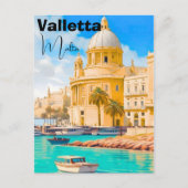 Carte postale de voyage à La Valette, Malte, La Va (Devant)