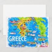 Carte postale de voyage à l'aquarelle de Grèce (Devant / Derrière)