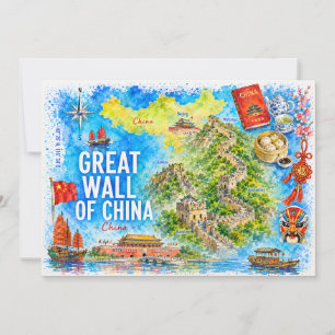 Carte postale de voyage à l'aquarelle de la Grande