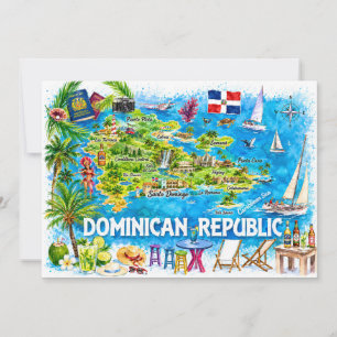 Carte postale de voyage à l'aquarelle de la Républ