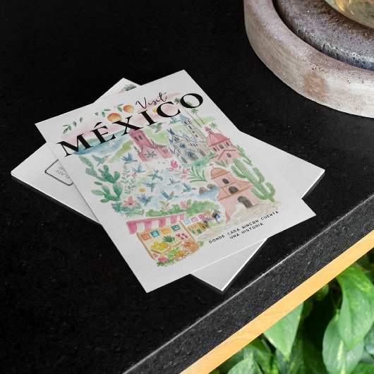 Carte postale de voyage à l'aquarelle México